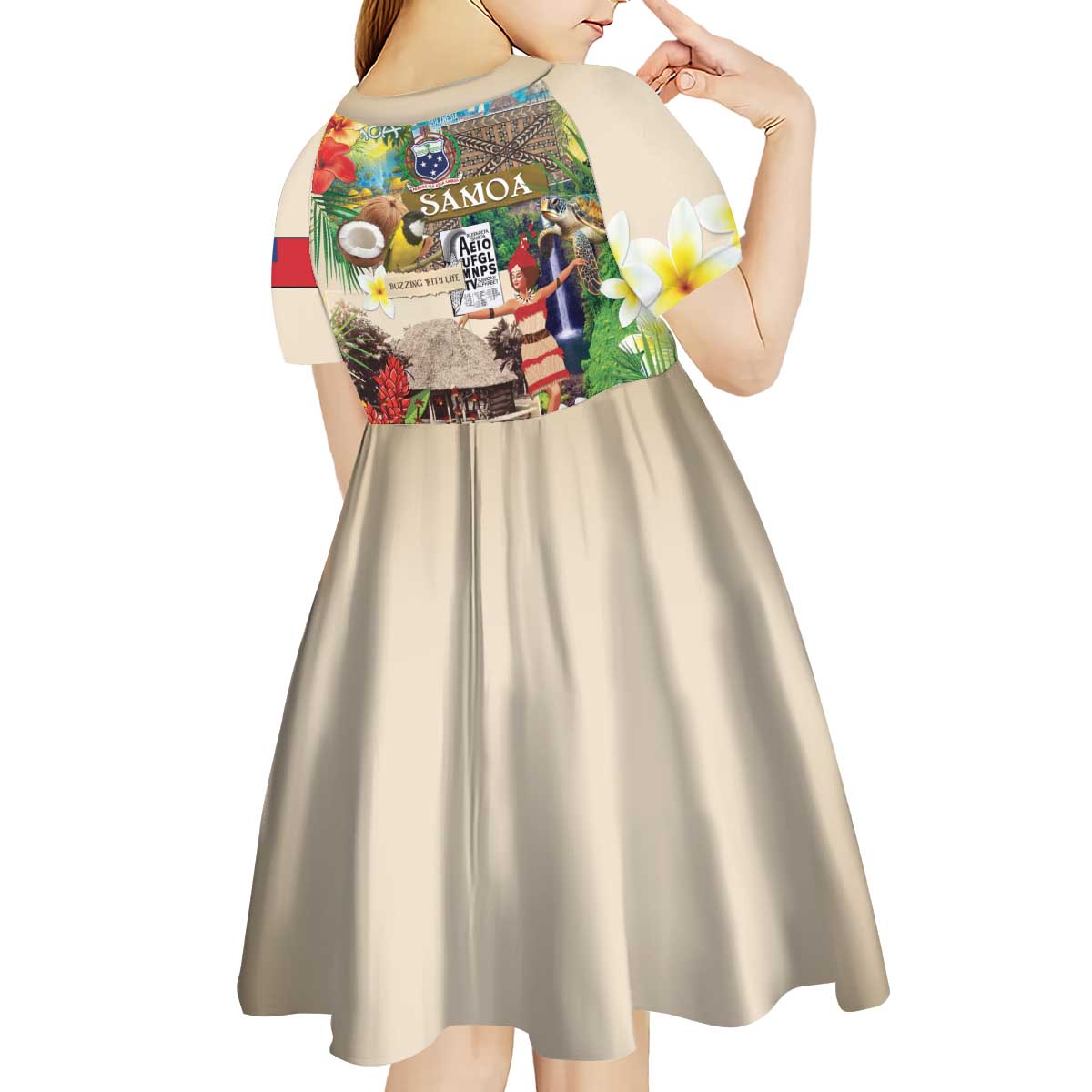 Samoa Culture Kid Short Sleeve Dress Embracing The Spirit LT05 - Polynesian Pride