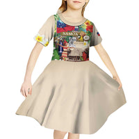 Samoa Culture Kid Short Sleeve Dress Embracing The Spirit LT05 - Polynesian Pride