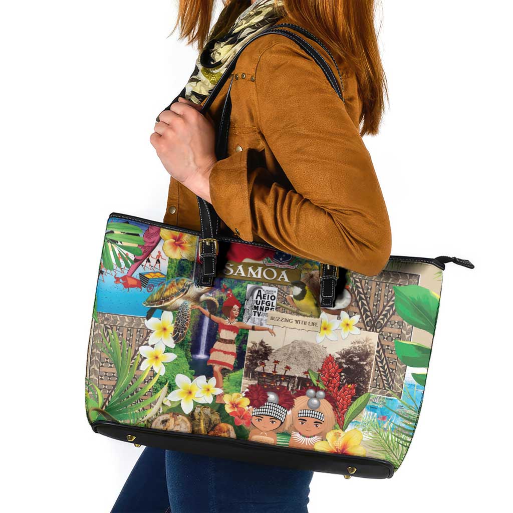Samoa Culture Leather Tote Bag Embracing The Spirit