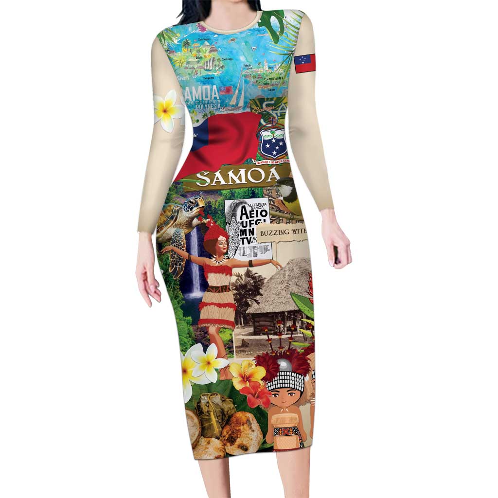 Samoa Culture Long Sleeve Bodycon Dress Embracing The Spirit