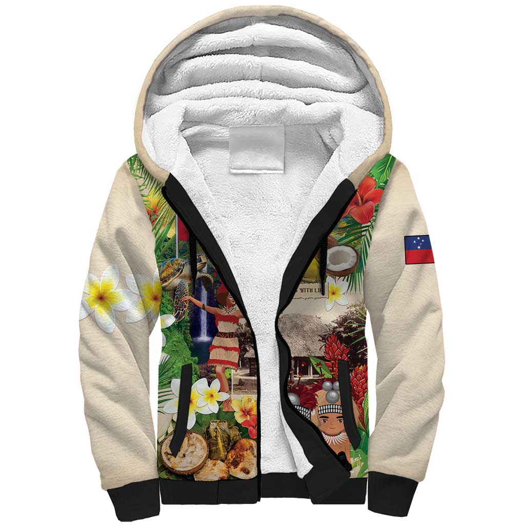 Samoa Culture Sherpa Hoodie Embracing The Spirit LT05 Unisex Beige - Polynesian Pride