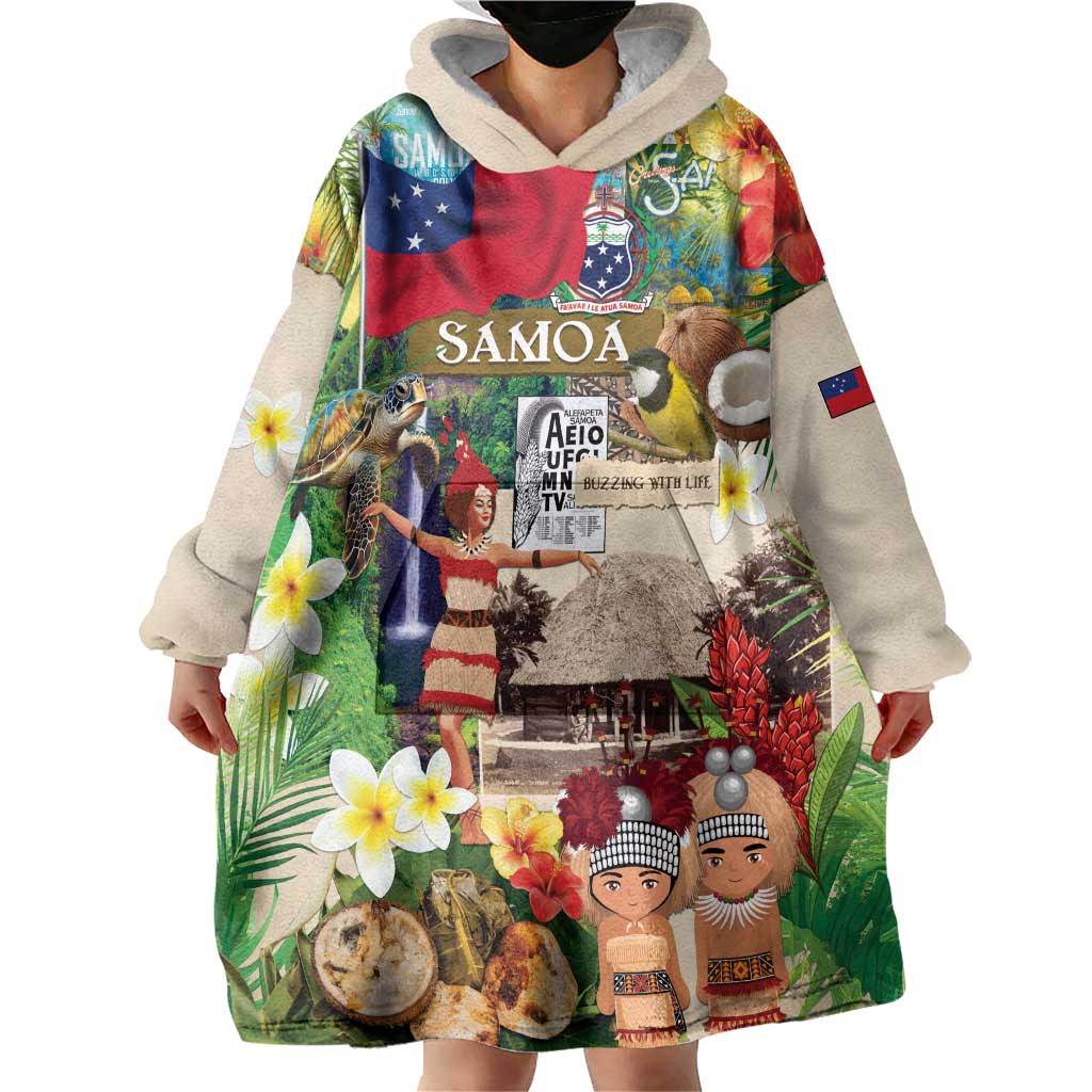 Samoa Culture Wearable Blanket Hoodie Embracing The Spirit LT05 - Polynesian Pride