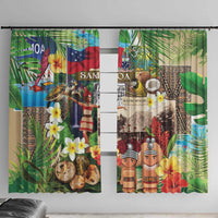 Samoa Culture Window Curtain Embracing The Spirit LT05 With Hooks Beige - Polynesian Pride
