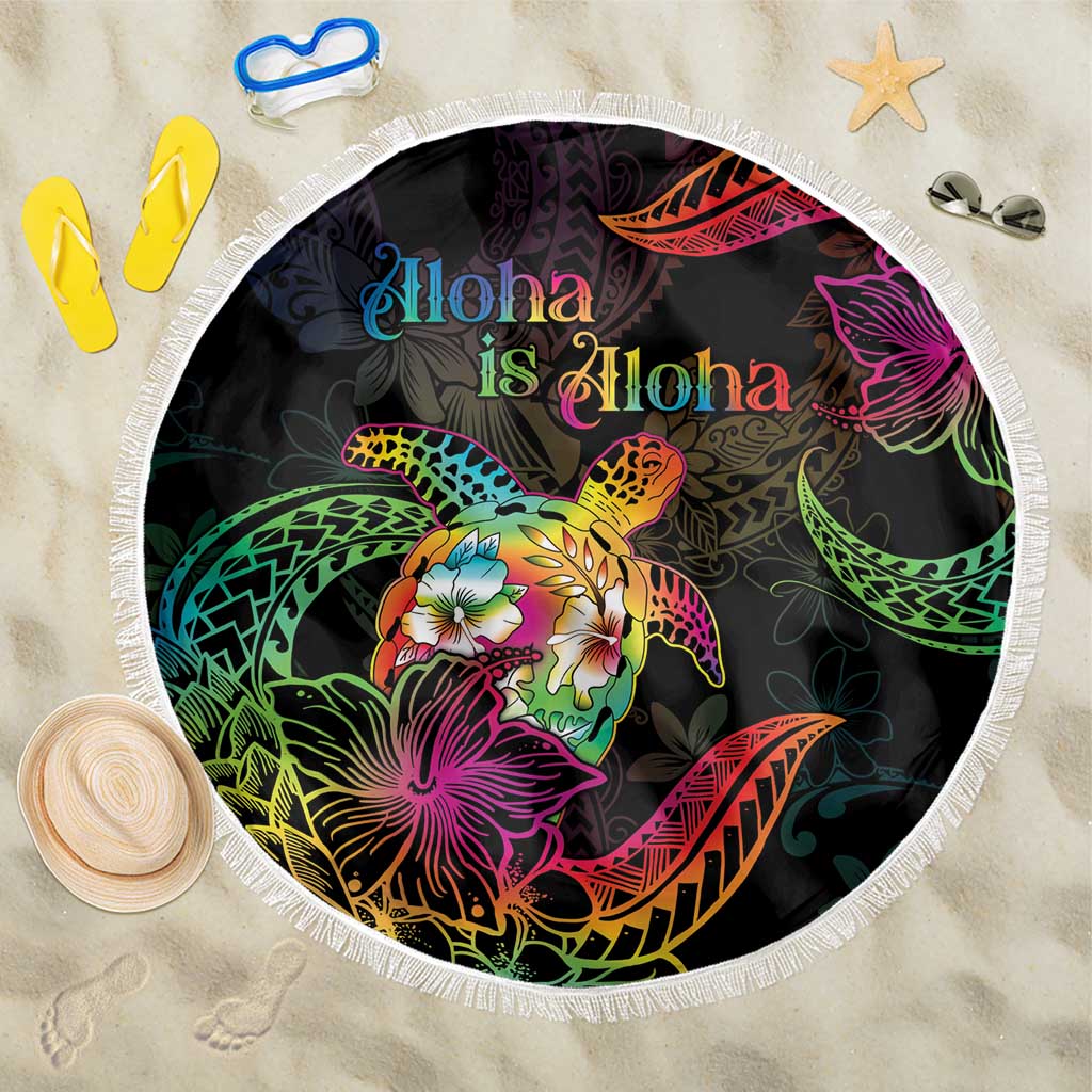 Hawaii Pride Beach Blanket Aloha Is Aloha LT05 One Size 150cm Colorful - Polynesian Pride