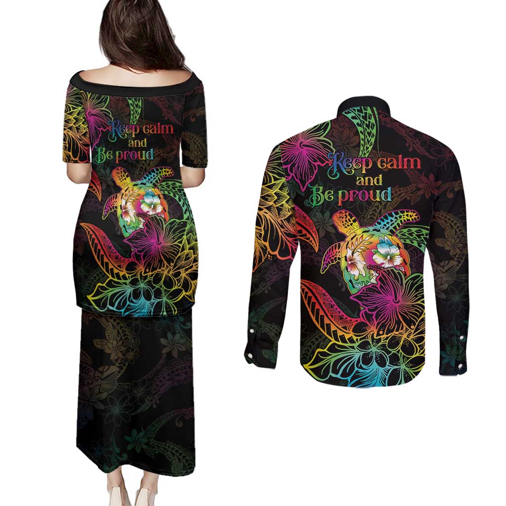 Hawaii Pride Couples Matching Puletasi and Long Sleeve Button Shirt Aloha Is Aloha LT05 - Polynesian Pride