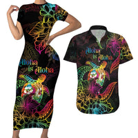 Hawaii Pride Couples Matching Short Sleeve Bodycon Dress and Hawaiian Shirt Aloha Is Aloha LT05 Colorful - Polynesian Pride