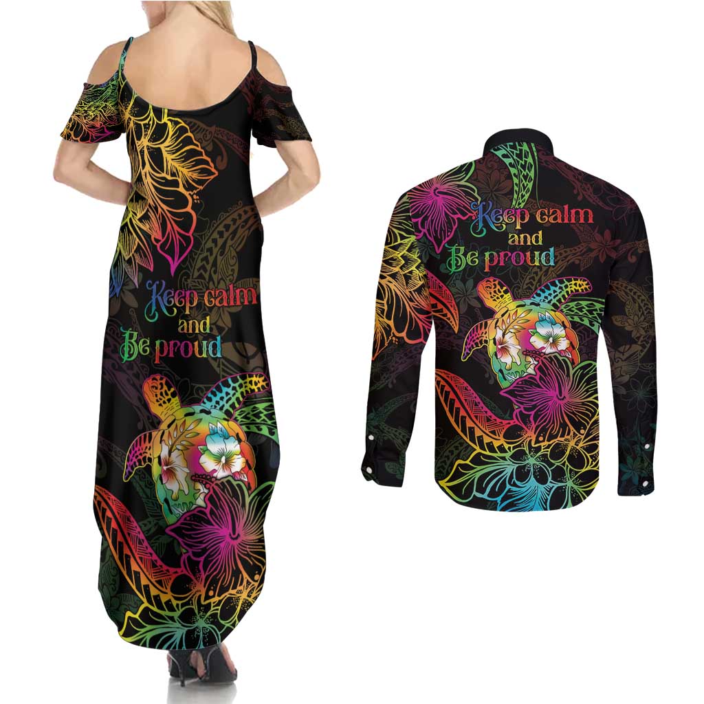 Hawaii Pride Couples Matching Summer Maxi Dress and Long Sleeve Button Shirt Aloha Is Aloha LT05 - Polynesian Pride