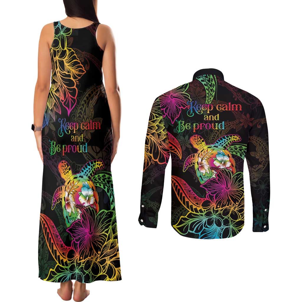 Hawaii Pride Couples Matching Tank Maxi Dress and Long Sleeve Button Shirt Aloha Is Aloha LT05 - Polynesian Pride