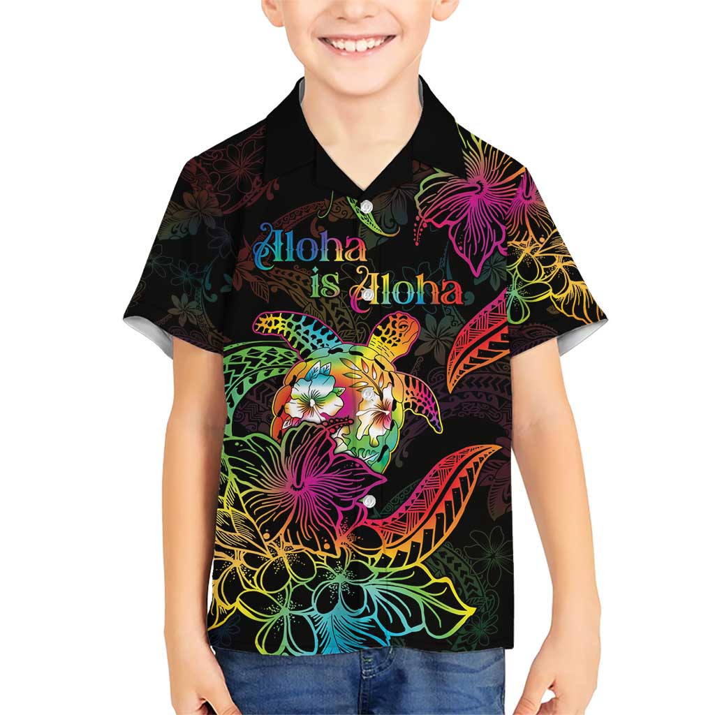 Hawaii Pride Family Matching Short Sleeve Bodycon Dress and Hawaiian Shirt Aloha Is Aloha