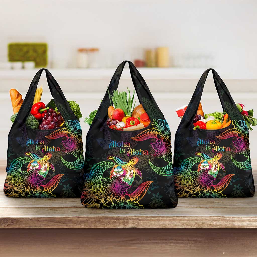 Hawaii Pride Grocery Bag Aloha Is Aloha LT05 3-pack One Size Colorful - Polynesian Pride