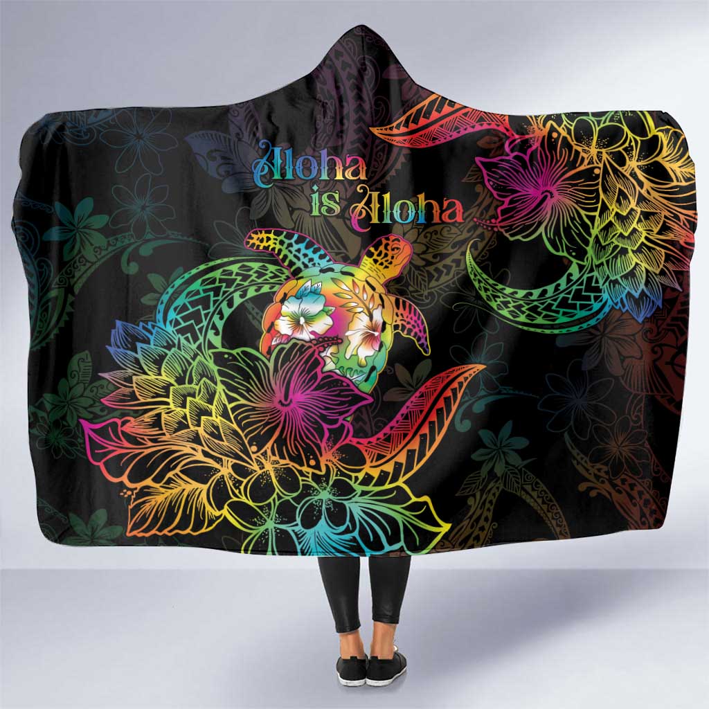 Hawaii Pride Hooded Blanket Aloha Is Aloha LT05 One Size Colorful - Polynesian Pride