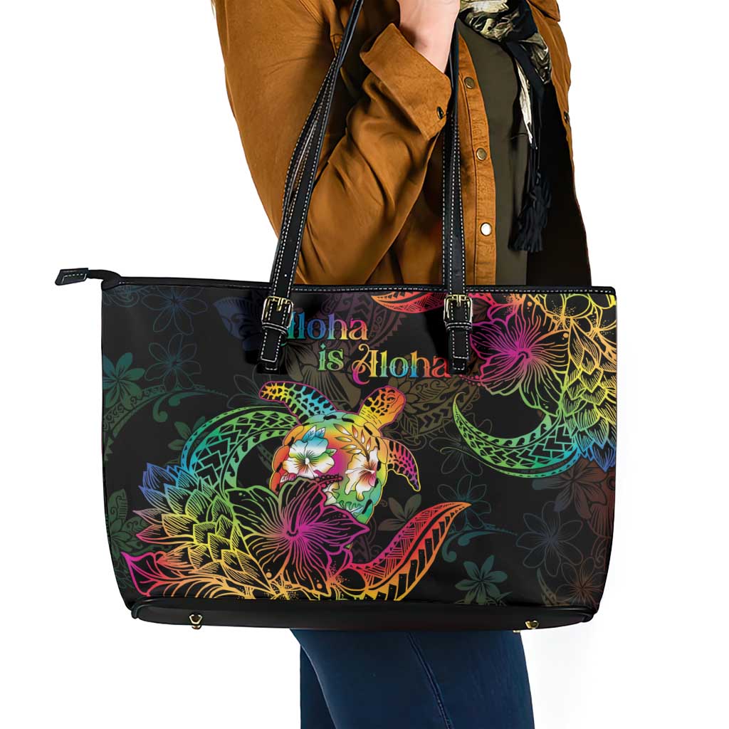 Hawaii Pride Leather Tote Bag Aloha Is Aloha