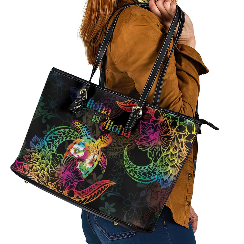 Hawaii Pride Leather Tote Bag Aloha Is Aloha