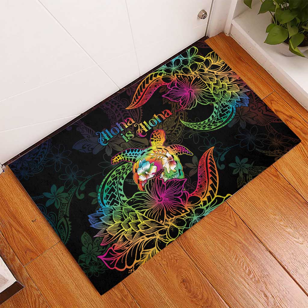 Hawaii Pride Rubber Doormat Aloha Is Aloha LT05 - Polynesian Pride