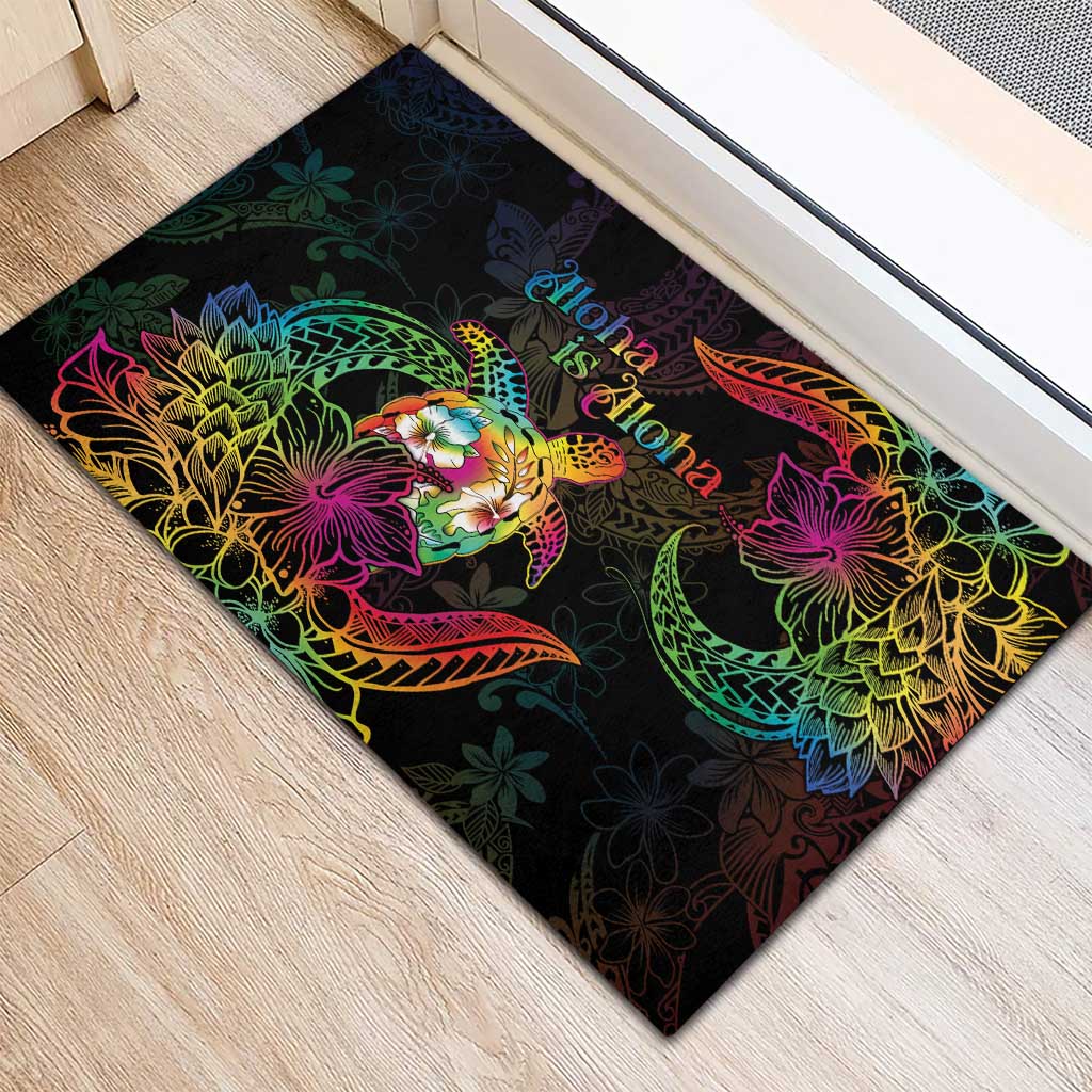 Hawaii Pride Rubber Doormat Aloha Is Aloha LT05 - Polynesian Pride
