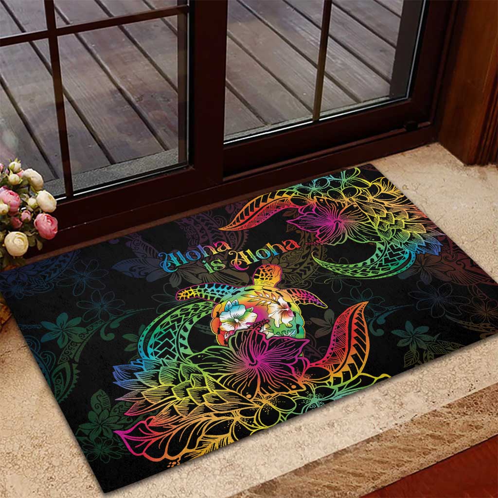 Hawaii Pride Rubber Doormat Aloha Is Aloha LT05 - Polynesian Pride