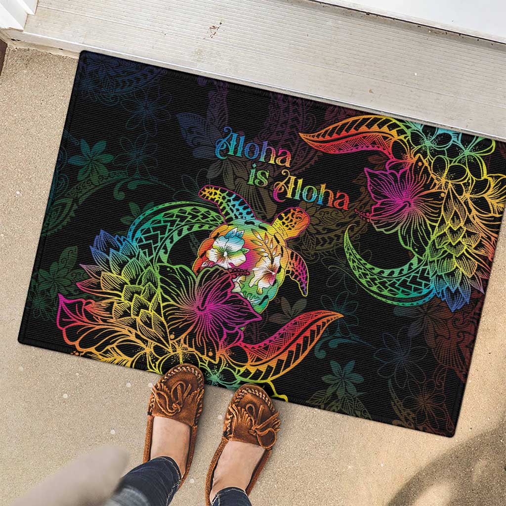 Hawaii Pride Rubber Doormat Aloha Is Aloha LT05 - Polynesian Pride