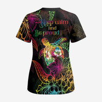 Hawaii Pride Scrub Top Aloha Is Aloha - Polynesian Pride