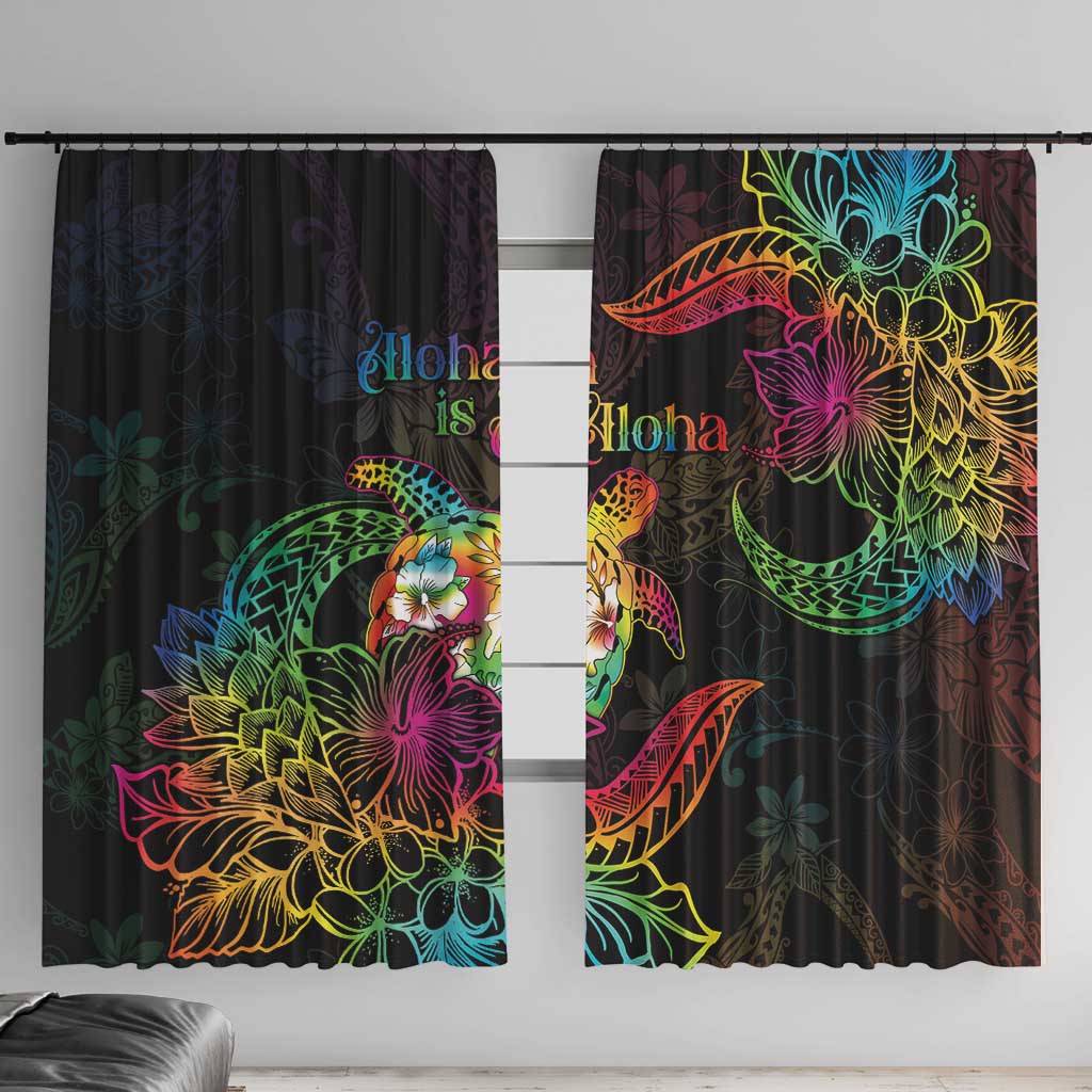 Hawaii Pride Window Curtain Aloha Is Aloha LT05 With Hooks Colorful - Polynesian Pride