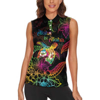 Hawaii Pride Women Sleeveless Polo Shirt Aloha Is Aloha