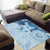 Hawaii Tapa Pattern With Blue Hibiscus Area Rug