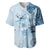 Hawaii Tapa Pattern With Blue Hibiscus Baseball Jersey