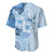 Hawaii Tapa Pattern With Blue Hibiscus Baseball Jersey