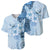 Hawaii Tapa Pattern With Blue Hibiscus Baseball Jersey