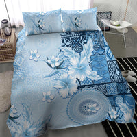 Hawaii Tapa Pattern With Blue Hibiscus Bedding Set LT05 - Polynesian Pride