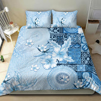 Hawaii Tapa Pattern With Blue Hibiscus Bedding Set LT05 - Polynesian Pride