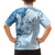 Hawaii Tapa Pattern With Blue Hibiscus Family Matching Long Sleeve Bodycon Dress and Hawaiian Shirt