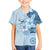 Hawaii Tapa Pattern With Blue Hibiscus Family Matching Puletasi and Hawaiian Shirt