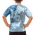 Hawaii Tapa Pattern With Blue Hibiscus Family Matching Short Sleeve Bodycon Dress and Hawaiian Shirt