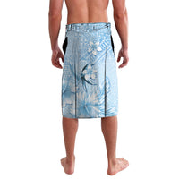 Hawaii Tapa Pattern With Blue Hibiscus Lavalava LT05 - Polynesian Pride