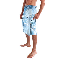 Hawaii Tapa Pattern With Blue Hibiscus Lavalava LT05 - Polynesian Pride
