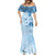 Hawaii Tapa Pattern With Blue Hibiscus Mermaid Dress