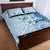 Hawaii Tapa Pattern With Blue Hibiscus Quilt Bed Set