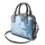 Hawaii Tapa Pattern With Blue Hibiscus Shoulder Handbag