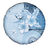 Hawaii Tapa Pattern With Blue Hibiscus Spare Tire Cover LT05 - Polynesian Pride