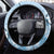 Hawaii Tapa Pattern With Blue Hibiscus Steering Wheel Cover