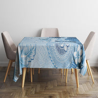 Hawaii Tapa Pattern With Blue Hibiscus Tablecloth LT05 - Polynesian Pride