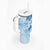 Hawaii Tapa Pattern With Blue Hibiscus Tumbler With Handle