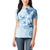 Hawaii Tapa Pattern With Blue Hibiscus Women Polo Shirt