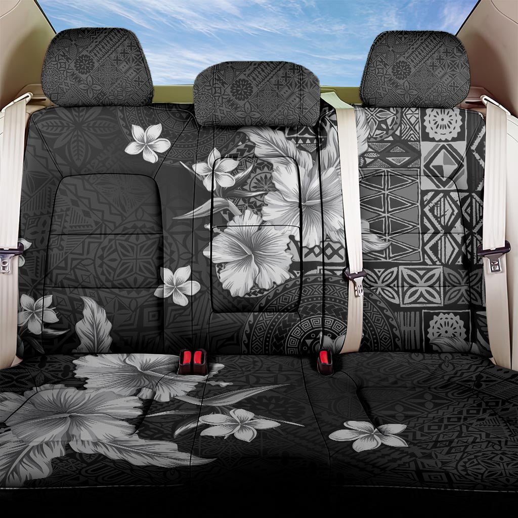 Hawaii Tapa Pattern With Black Hibiscus Back Car Seat Cover