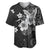 Hawaii Tapa Pattern With Black Hibiscus Baseball Jersey