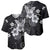 Hawaii Tapa Pattern With Black Hibiscus Baseball Jersey