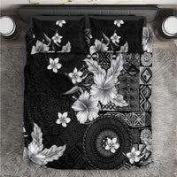 Hawaii Tapa Pattern With Black Hibiscus Bedding Set LT05 Black - Polynesian Pride