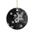 Hawaii Tapa Pattern With Black Hibiscus Ceramic Ornament