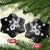 Hawaii Tapa Pattern With Black Hibiscus Ceramic Ornament