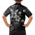 Hawaii Tapa Pattern With Black Hibiscus Family Matching Puletasi and Hawaiian Shirt